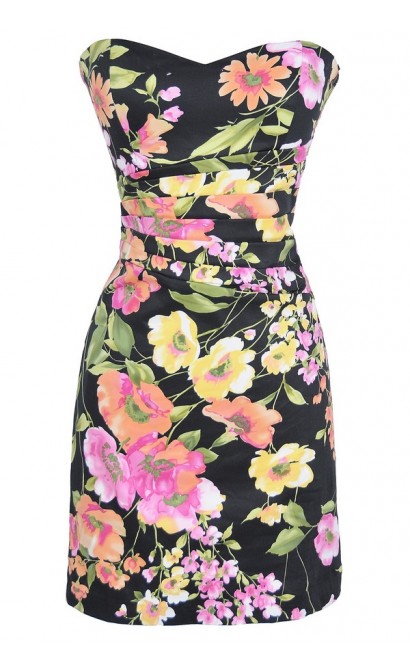 Garden Party Fitted Strapless Dress